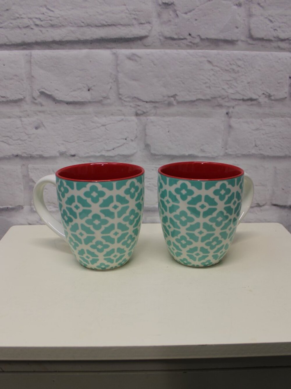 DOWAN Ceramic Coffee Mugs Set of 2 Boho-Mosaic Vibrant Joy Kitchen Collection